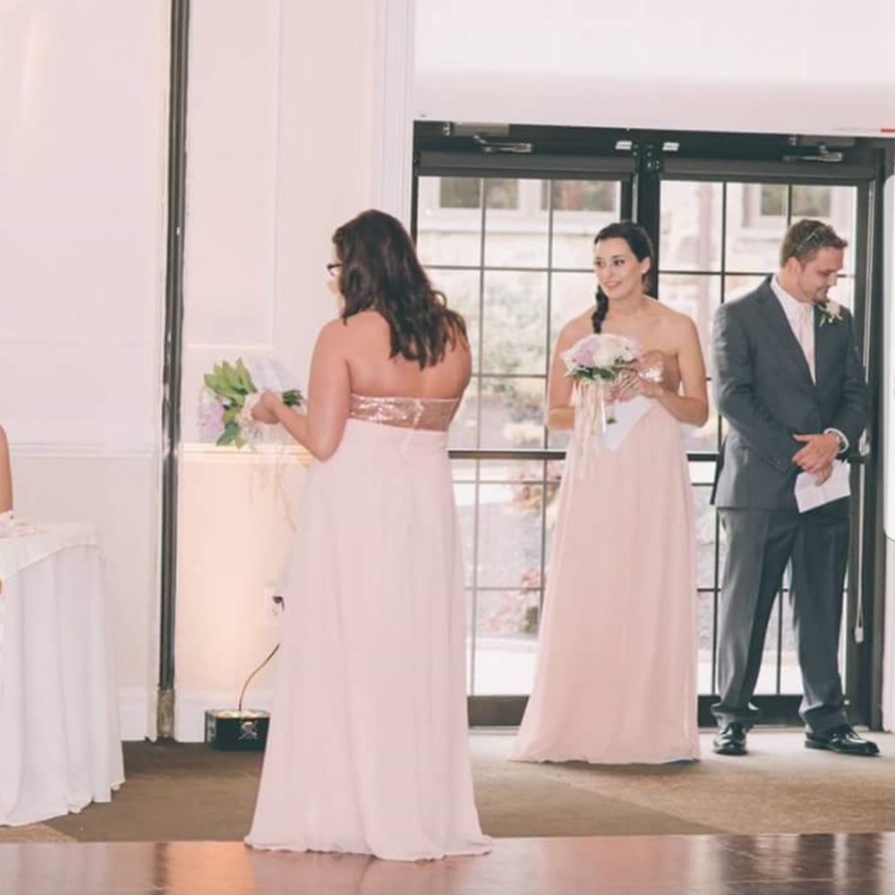 Blush pink bridesmaid dress